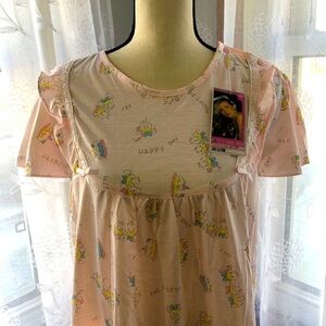 Leona pink duck happy Day night gown NWT  SZ M